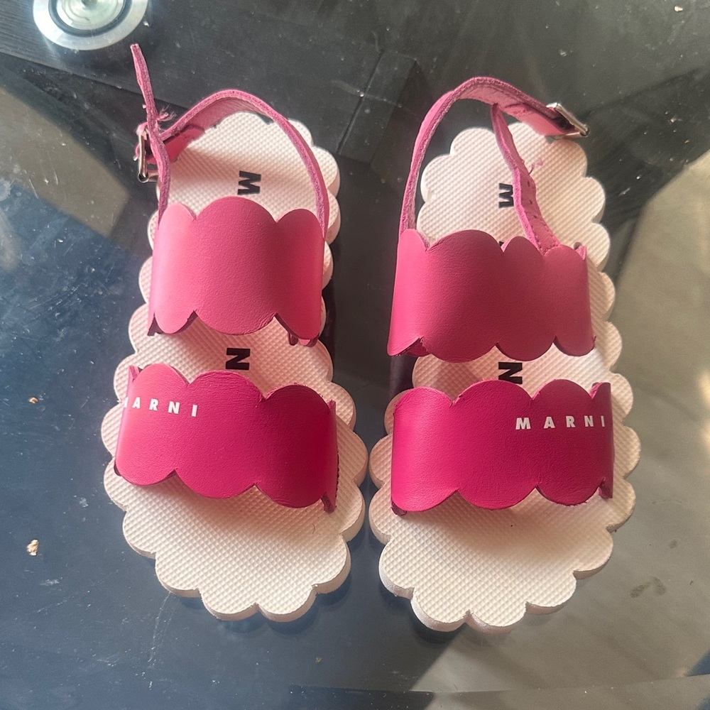 Marni Kids Fuchsia and Cream Sandals